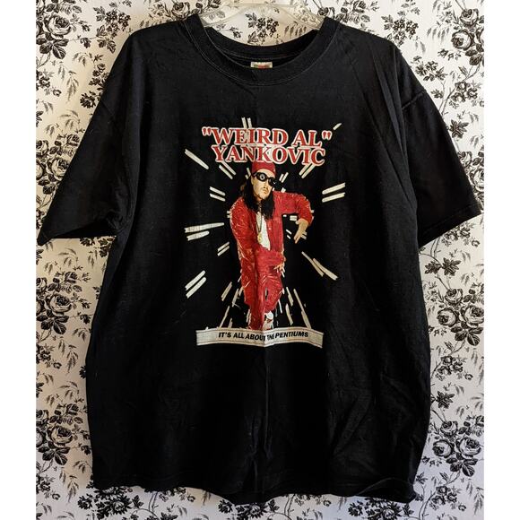VTG 1999 Weird Al Yankovic It's All About The Pentiums Tour Tee T-Shirt Mens XL - Picture 2 of 7